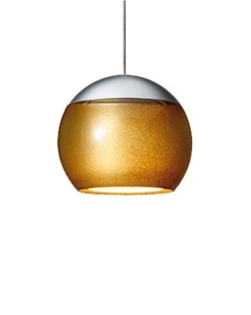 Oligo Balino Plug-In Pendelleuchte chrom-matt/Glas gold glänzend